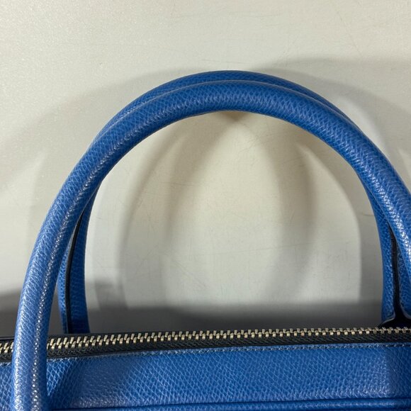 Coach F71681 Slim Cross Grain Men's Leather Briefcase/Handbag/Shoulder Bag, Blue - Picture 7 of 13